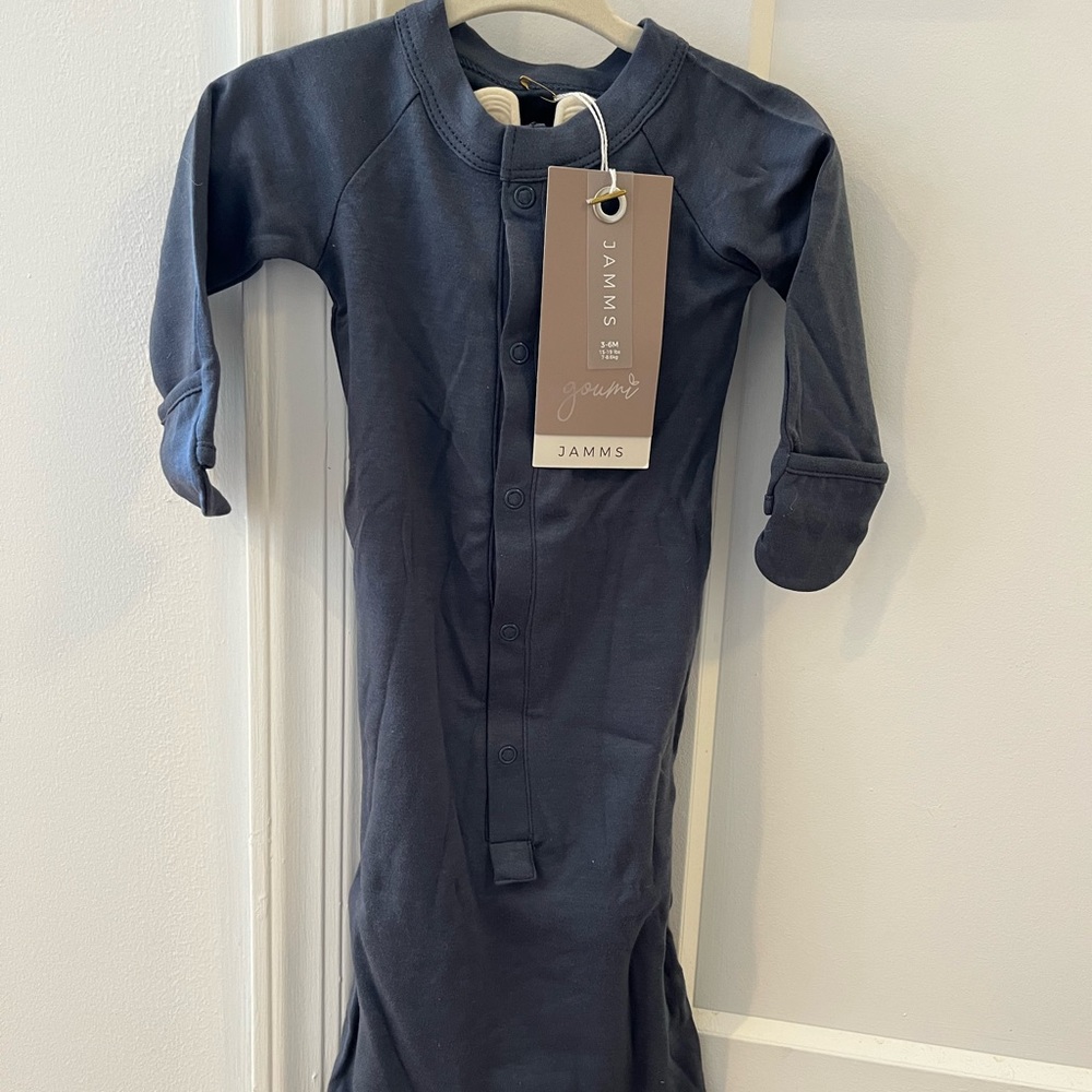 NWT Goumi 3-6M blue pajama gown